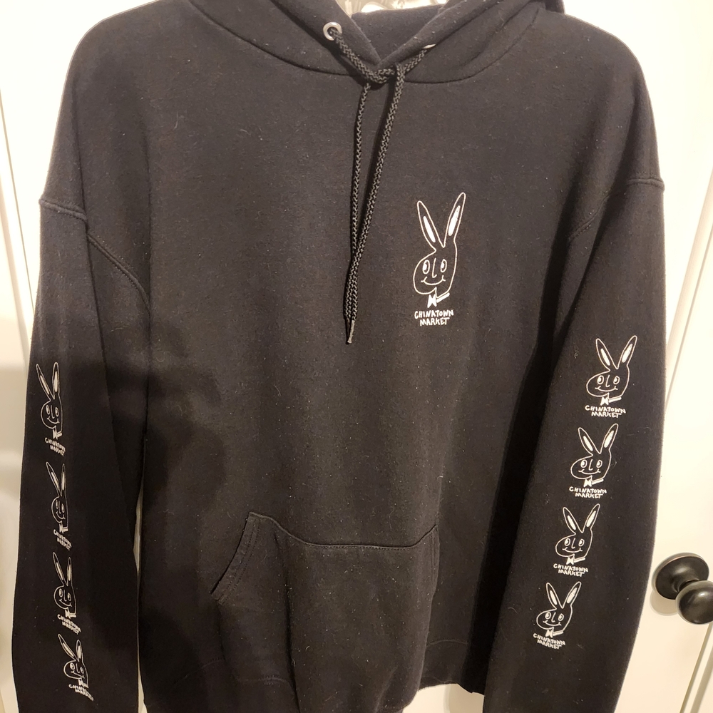 CHINATOWN MARKET Black Hoodie with Bunny Graphic